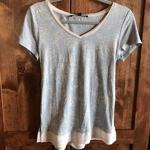 White House Black Market Glitter Print Tee XS